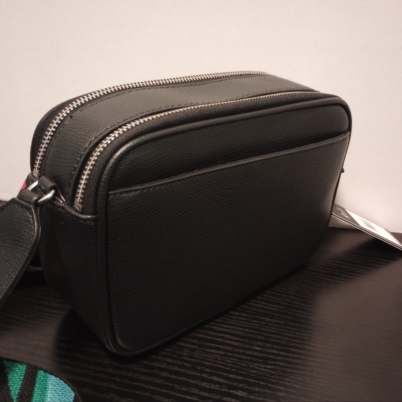 Karl‎ Lagerfeld Paris Maybelle Camera Crossbody Bag Purse Black Zip Rainbow - Picture 5 of 6